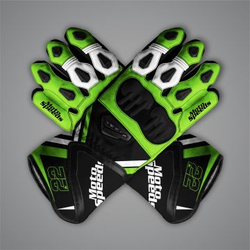 Guantes de motocicleta negros y verdes Alex Lowes 2024
