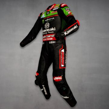 Combinaison de course en cuir intégral Kawasaki Alex Lowes WSBK 2021