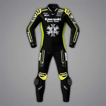 Alex Lowes Kawasaki Leathers 1 Piece Winter Test 2023 SBK front view