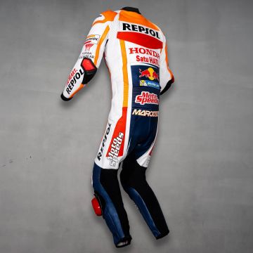 Repsol Honda Leather Suit Alex Marquez Motogp 2020 Left Back View