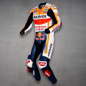 Repsol Honda Leather Suit Alex Marquez Motogp 2020 Left View