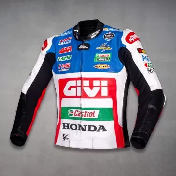 Alex Rins Castrol Honda replica jacket, left front angle