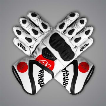 Aleix Espargaro All White Motorcycle Gloves Winter Test 2024