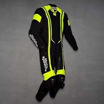 Alpha Neon Leather Motorbike Suit