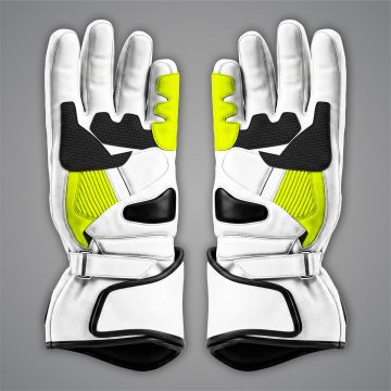 Alvaro Bautista Weiße Motorradhandschuhe SBK 2024