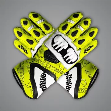 Alvaro Bautista White Motorcycle Gloves SBK 2024