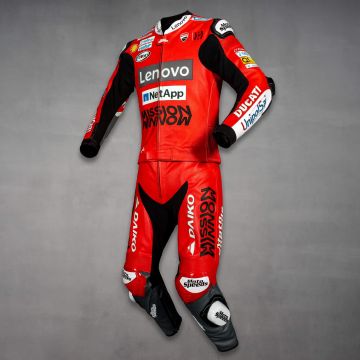 Andrea Dovizioso Ducati Racing Leathers MotoGP 2020 left view