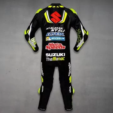 suzuki motogp läderdräkt svart 2018