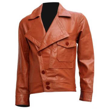 Leder-Fliegerjacke mit Kunstfellkragen