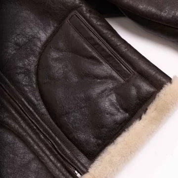 brown leather aviator jacket
