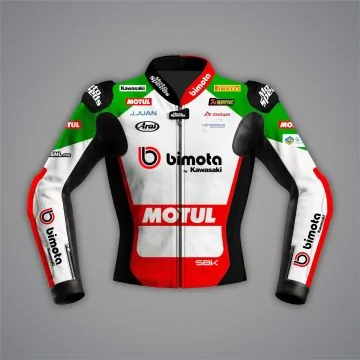 Axel Bassani Motorcycle Race Jacket Kawasaki SBK 2026 front view
