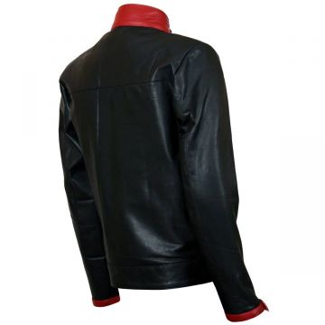 Biker Batman Lederjacke Schwarz