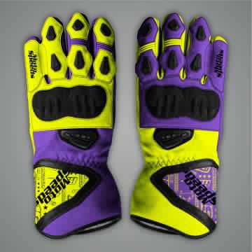 Leather motorbike gloves