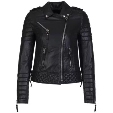 giacca da biker in pelle da donna