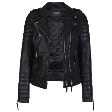 Quilted Black Leather Jacket