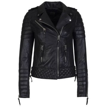 Quilted Black Leather Jacket