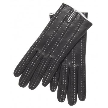 Gants en cuir noir pour femme