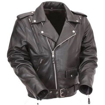 Black Motorcycle Jacket with Back Support