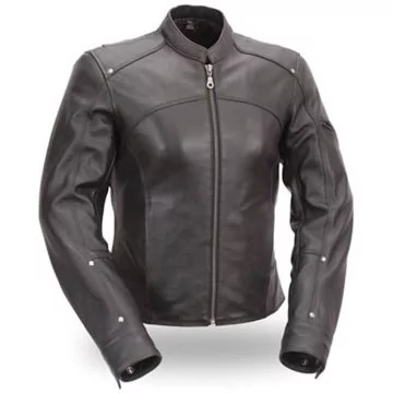 Leder Touren Damen Motorradjacke Schwarz