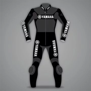 Yamaha Motorrad Lederanzug Schwarz
