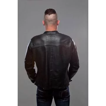 Black Leather Shirt Jacket Men