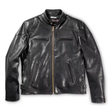 Giacca in pelle nera da cafe racer