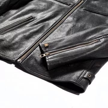 Giubbotto Pelle Moto Cafe Racer Nera Parte inferiore