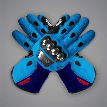 Gants de moto bleus Raul Fernandez 2025, style Aprilia