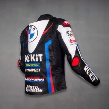 bmw wsbk racing jacket cowhide leather
