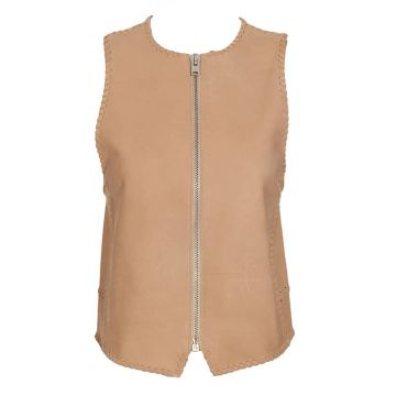 Braided Leather Sleeveless Vest