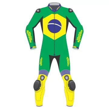 Brazil Flag Supermoto Leathers