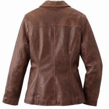 Manteau en cuir pour femmes marron