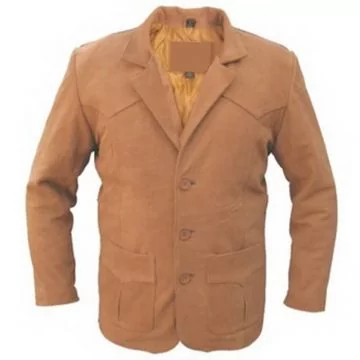 Men's Brown Leather Blazer