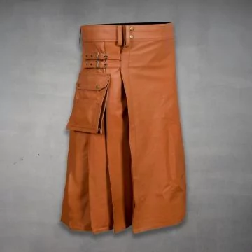 brown cowhide kilt mens