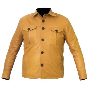 veste style chemise cuir agneau