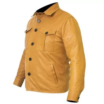 Chemise en peau de mouton boutonnée à l'avant