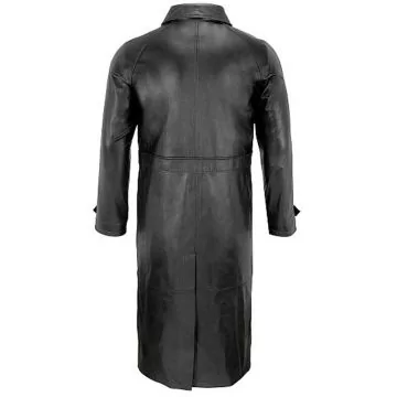 Black leather trench coat for men - Trench Coats | Shop