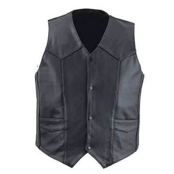 Klassische Leder-Bikerweste für Männer
