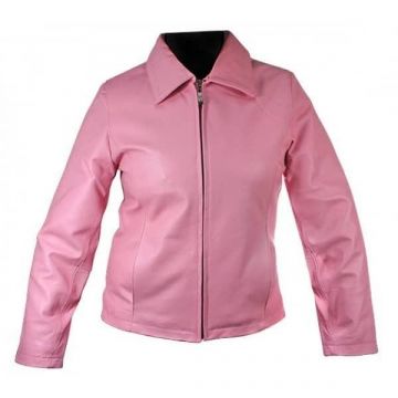Classic Ladies Leather Jacket pink