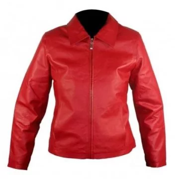 Klassische Damen Blau Lederjacke