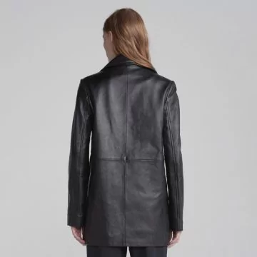 Klassisk lær peacoat damer