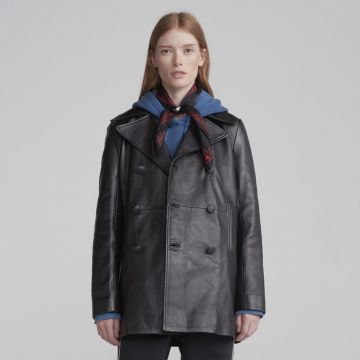 Black Wool Peacoat Womens