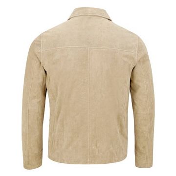 Classic Suede Jacket for Men with Shirt Collar