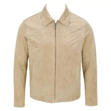 men's suede jacket with shirt collar