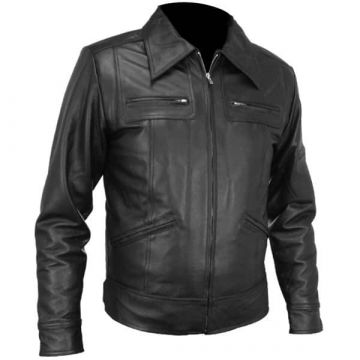 Veste en cuir classique pour homme