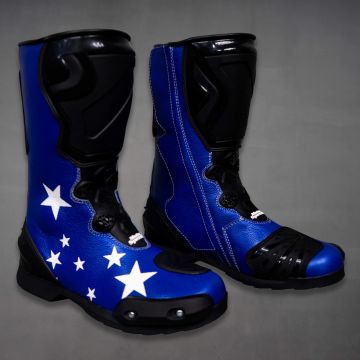 Stivali da moto Colin Edwards Blu 2002 WSBK