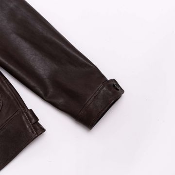 Cossack Leather Jacket Brown waist