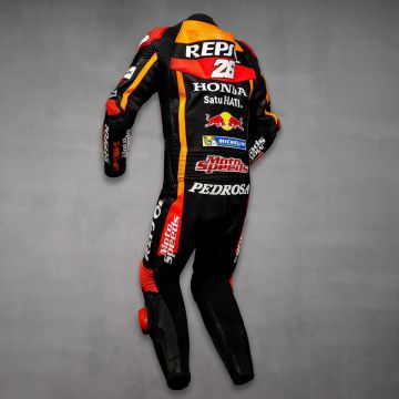 motorra kombi schwarz Dani Pedrosa Honda MotoGP 2017 Seitenansicht
