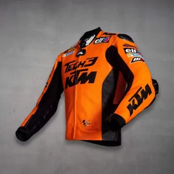 Danilo Petrucci KTM leather bike jacket, left view