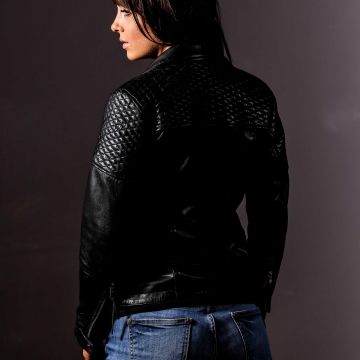 Real Leather Biker Jacket for Women